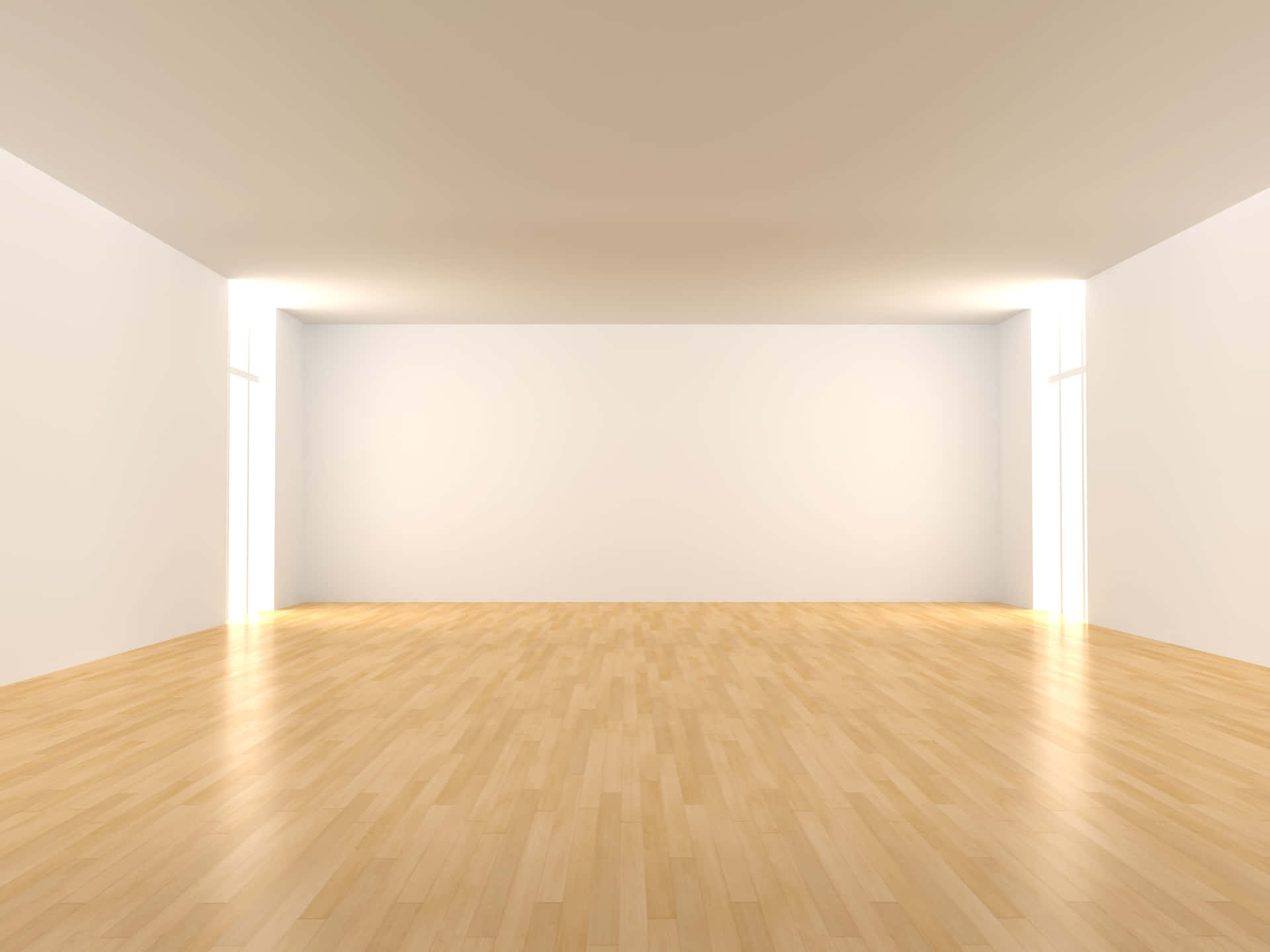 Empty Room With Wooden Floor And White Walls