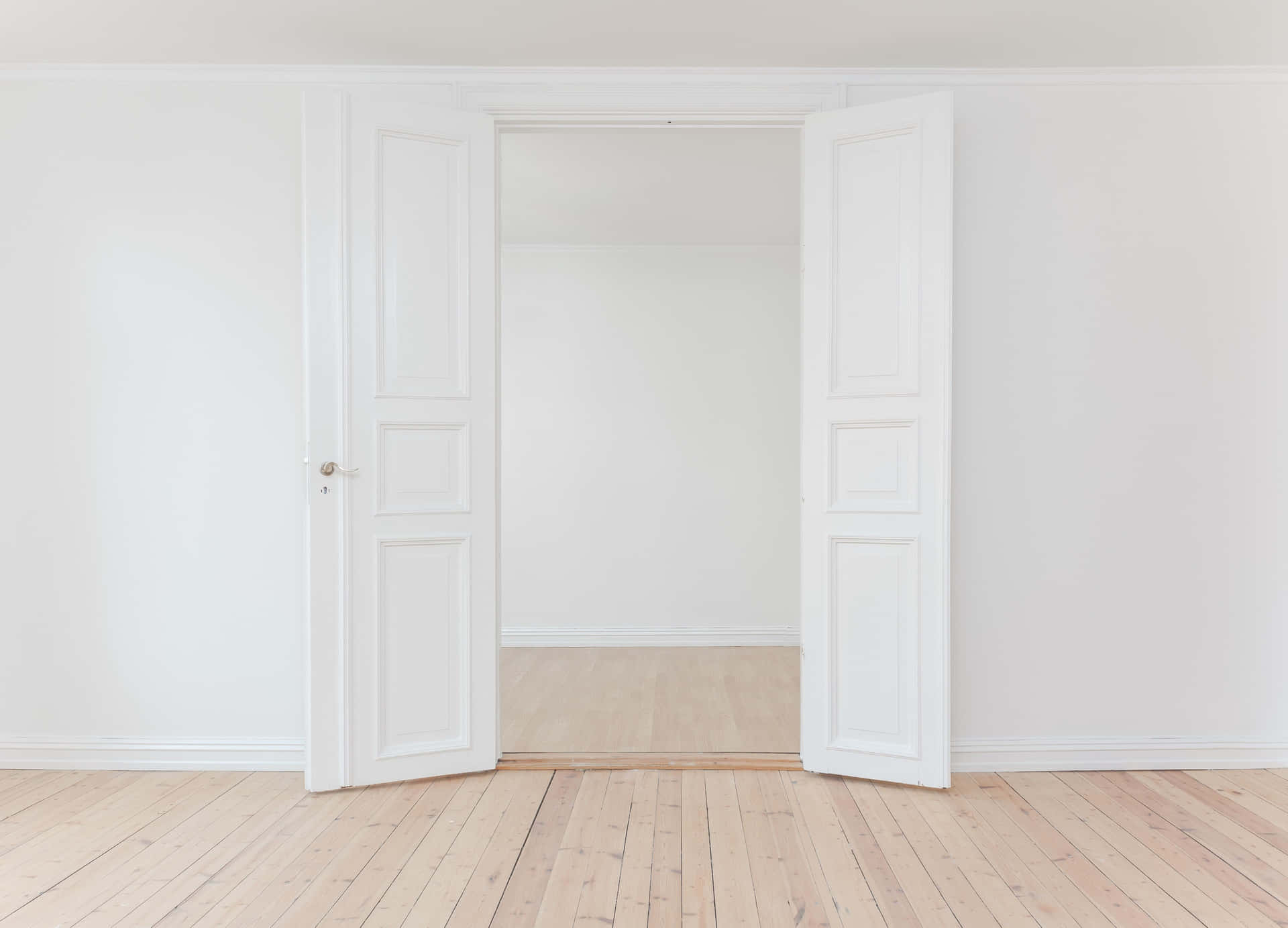 Empty Room Double Door Wallpaper