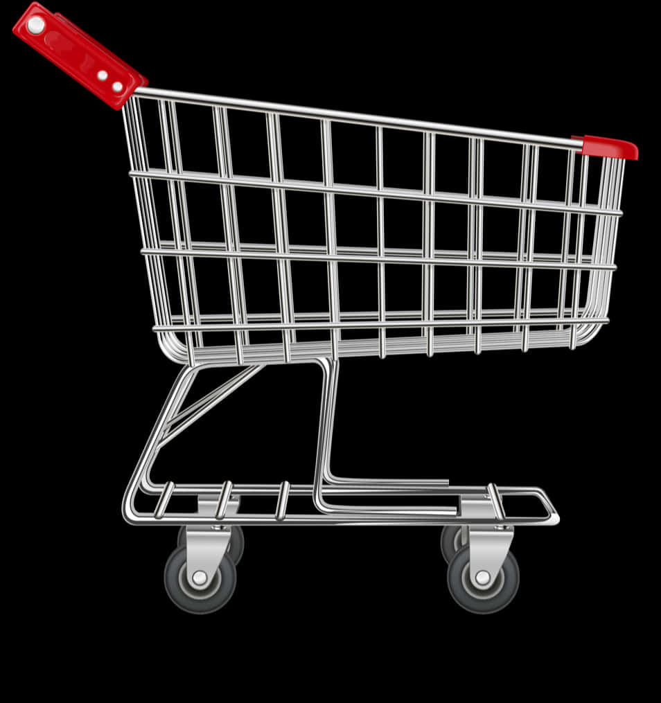 Empty Shopping Cart Black Background PNG