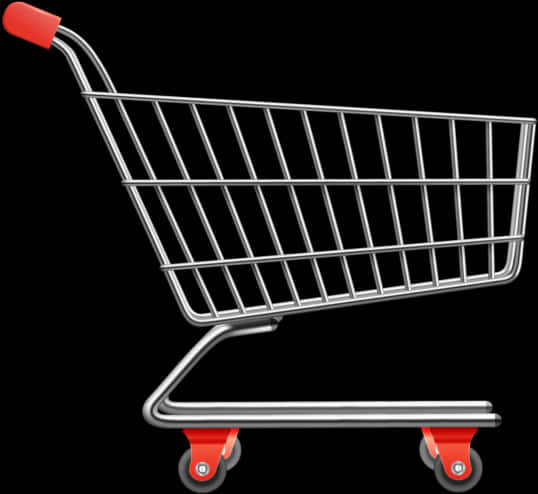 Empty Shopping Cart Black Background PNG
