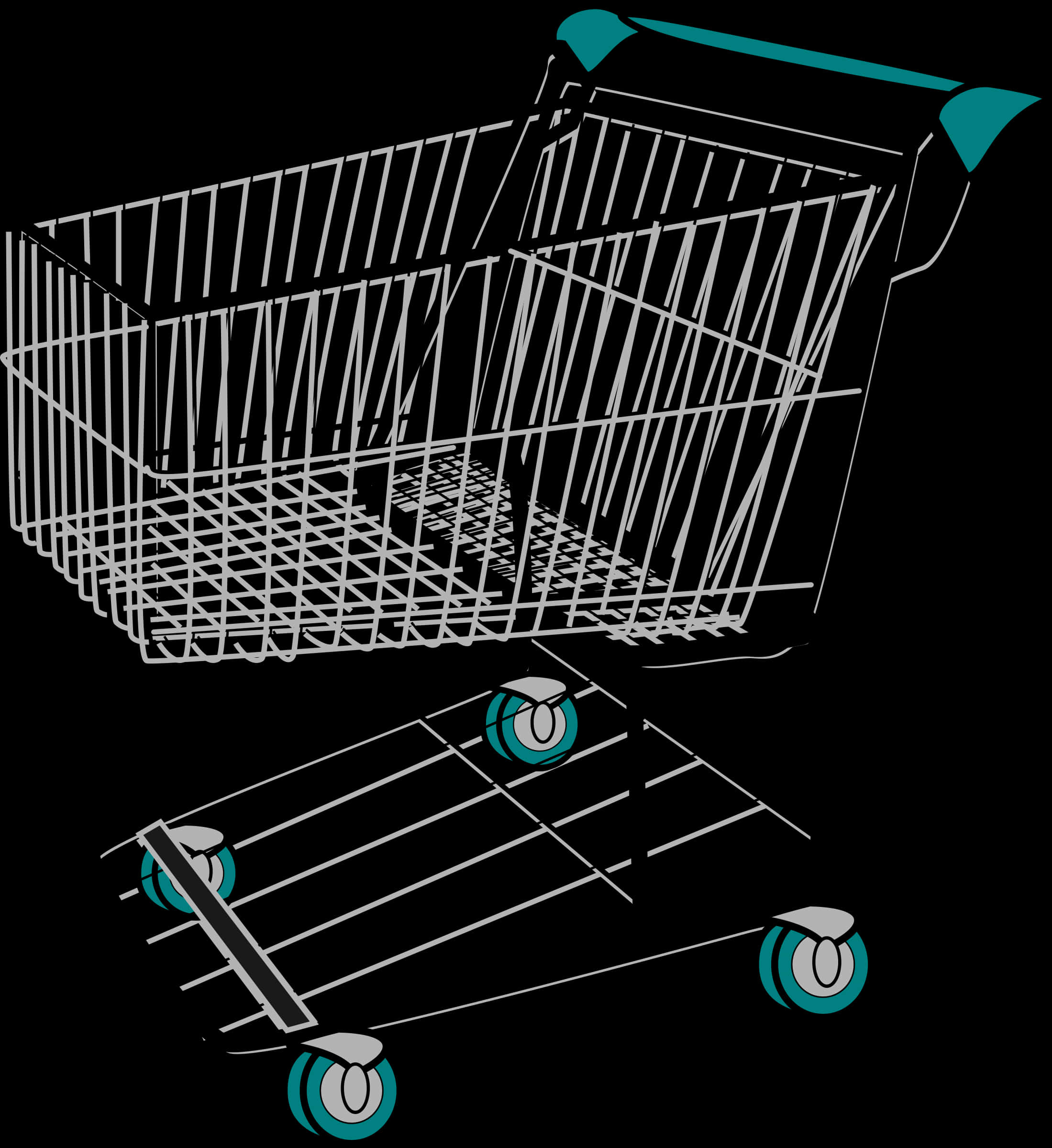 Empty Shopping Cart Illustration PNG