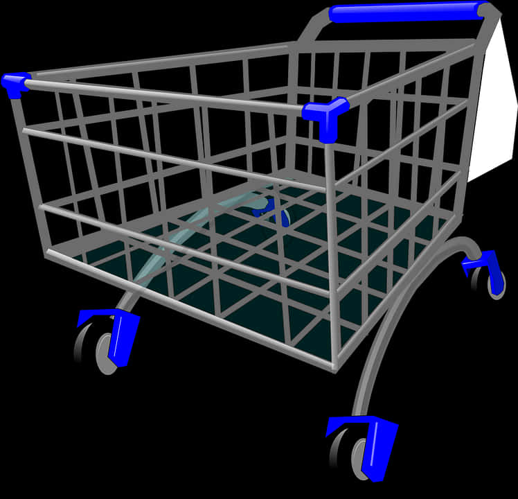 Empty Shopping Cart3 D Render PNG