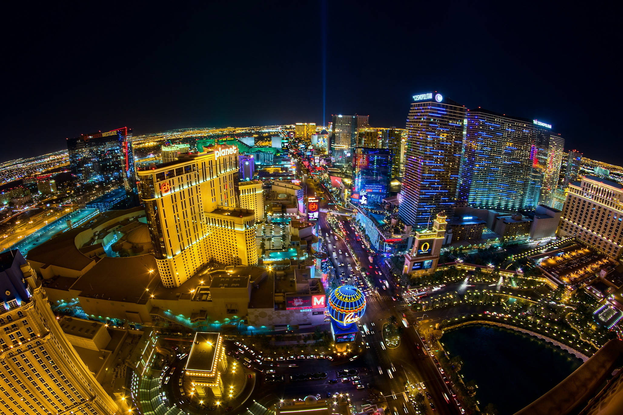 Leererhimmel Über Las Vegas Bei Nacht Wallpaper