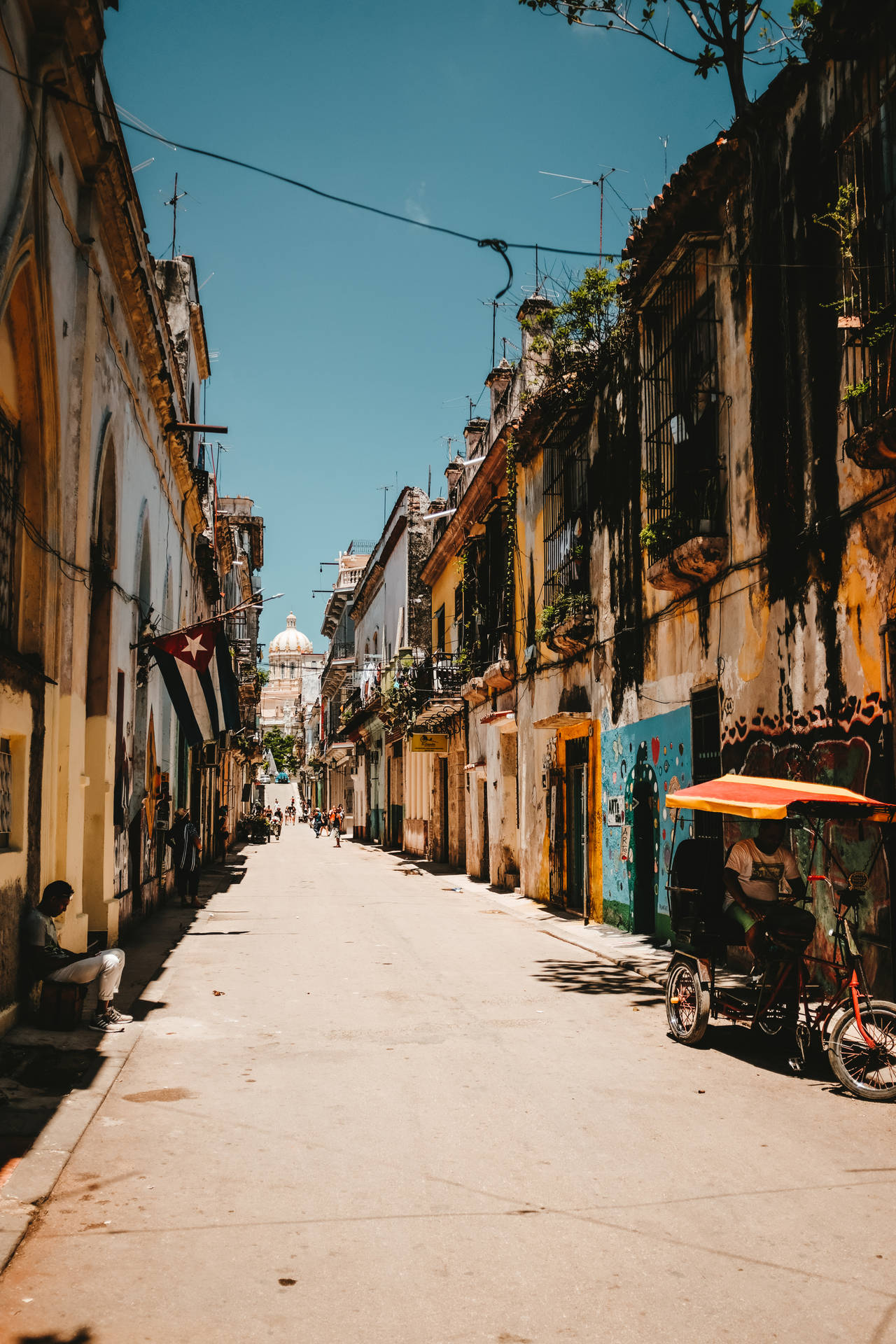 Strada Vuota A Cuba Sfondo