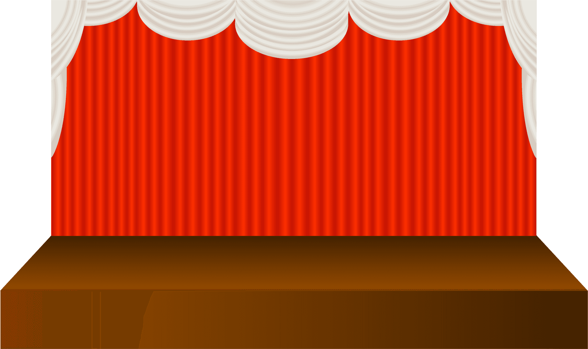 Empty Theater Stage Curtains Illustration PNG