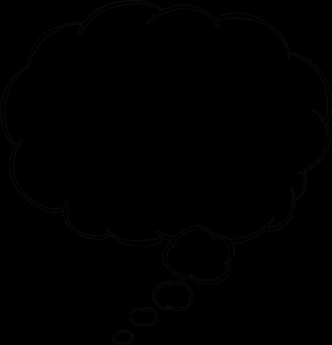Empty Thought Bubble Outline PNG