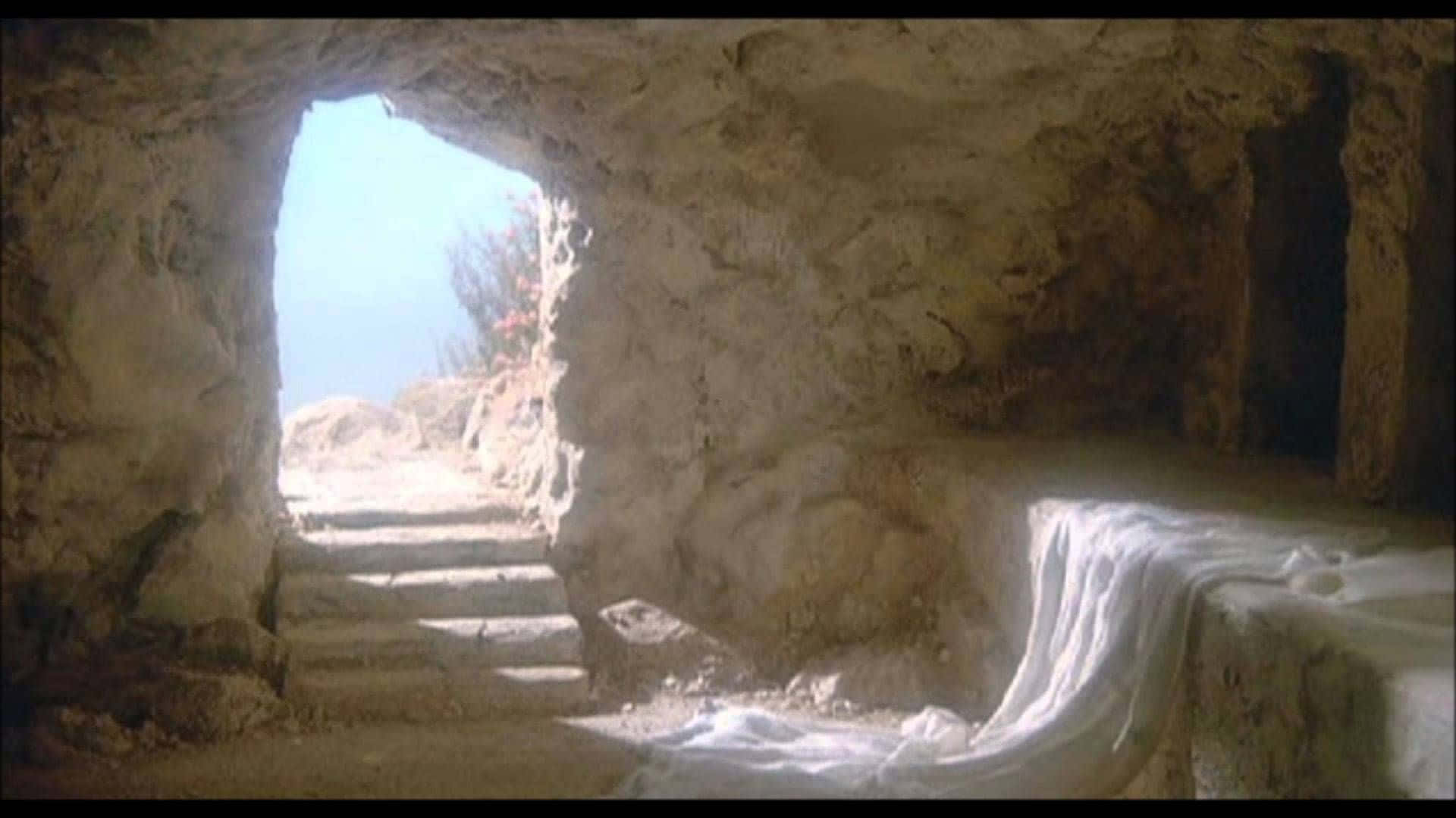 Empty Tomb With A White Cloth Wallpaper