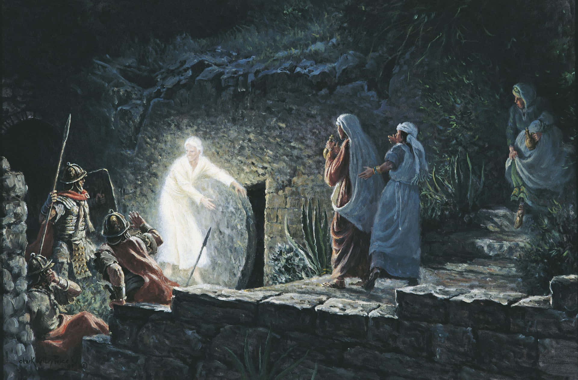 Jesus Appearing In An Empty Tomb Wallpaper