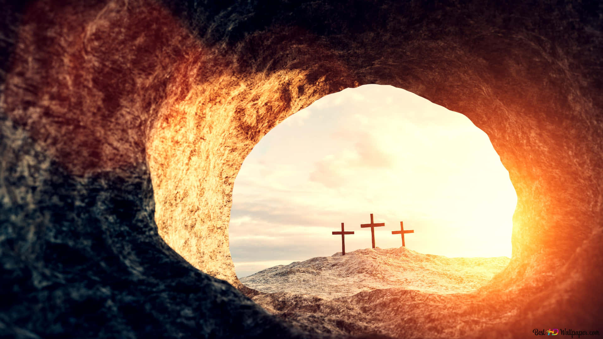 Empty Tomb With The Sun Rising Wallpaper