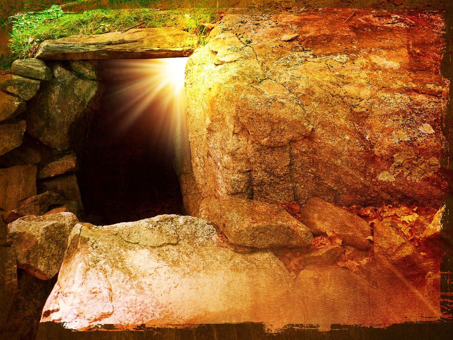 Light Beaming Within The Empty Tomb Wallpaper
