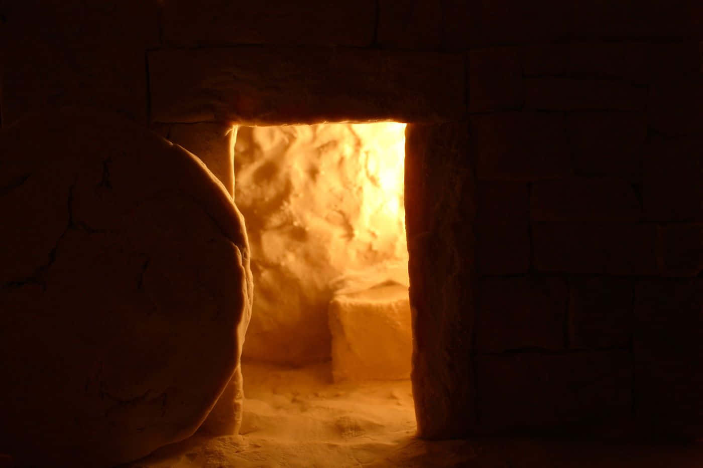 Empty Tomb With Light Outside Wallpaper