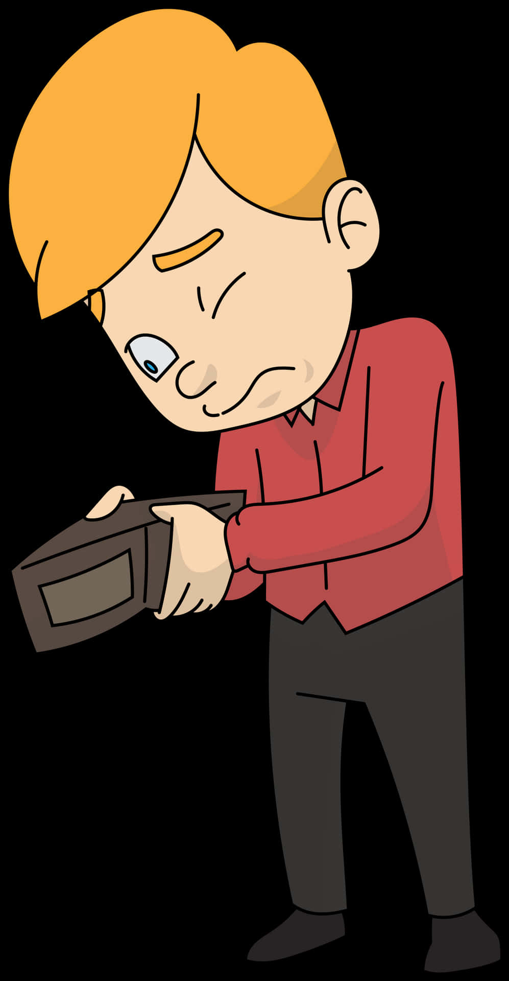 Empty Wallet Cartoon Man PNG