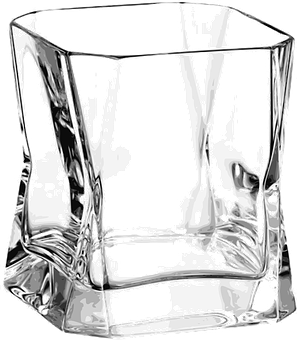 Empty Whiskey Glass Artistic Rendering PNG