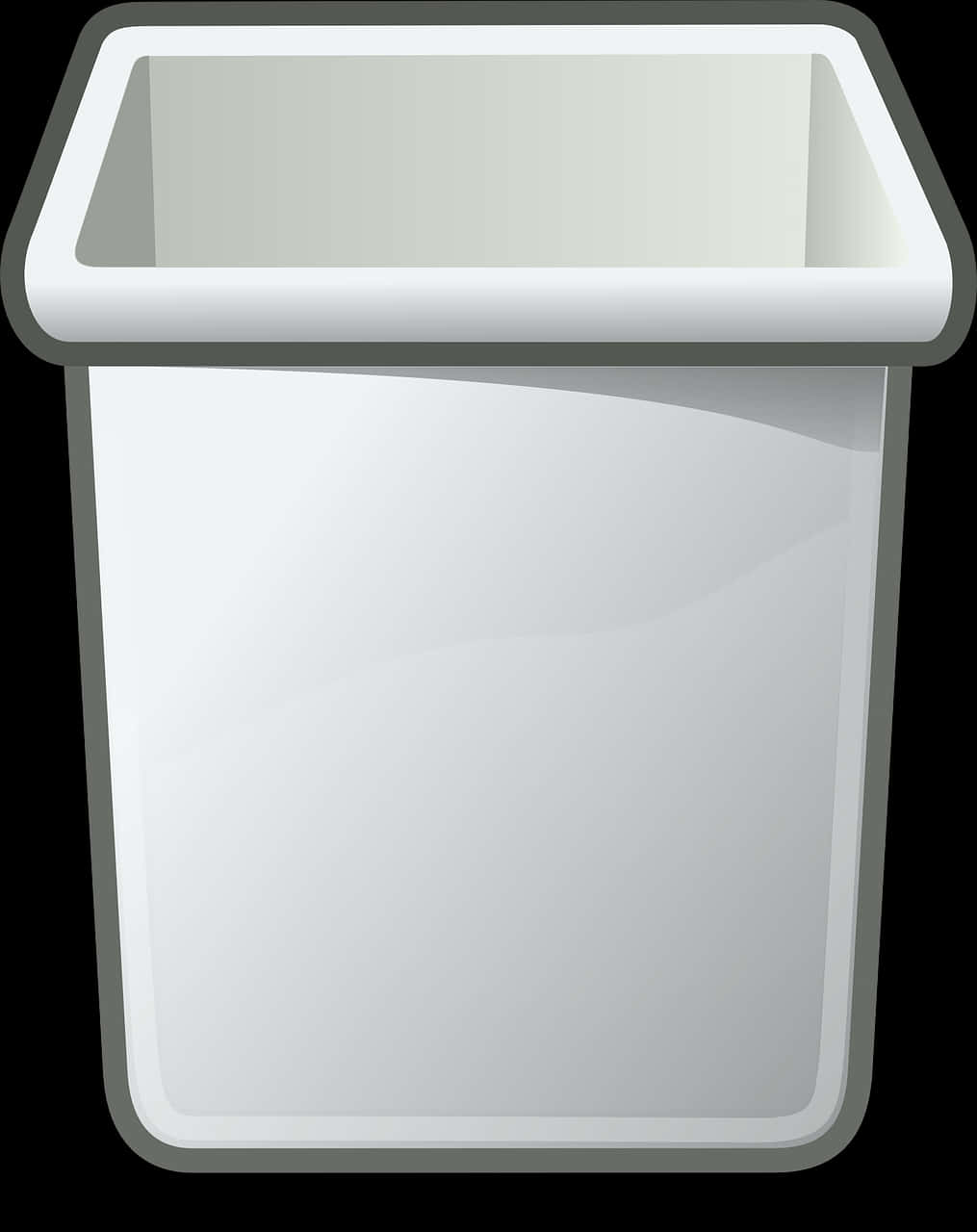 Empty White Trash Can Icon PNG