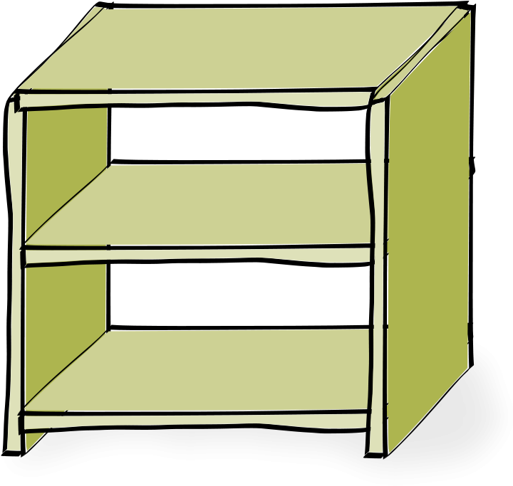 Empty Wooden Bookshelf Illustration PNG