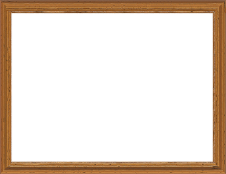 Empty Wooden Frameon Black Background PNG