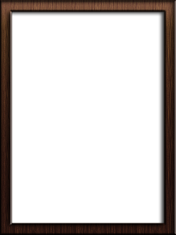 Empty Wooden Frameon Black Background PNG