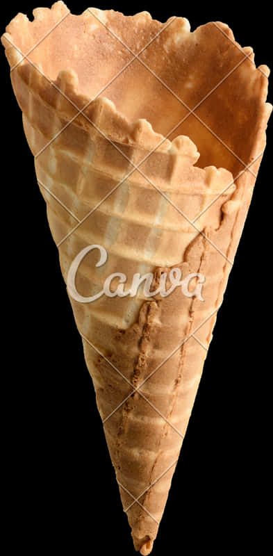 Empty_ Waffle_ Cone_ Isolated_ Background PNG