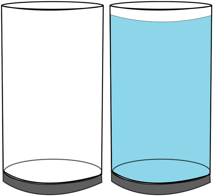 Emptyand Full Glass Cylinders PNG