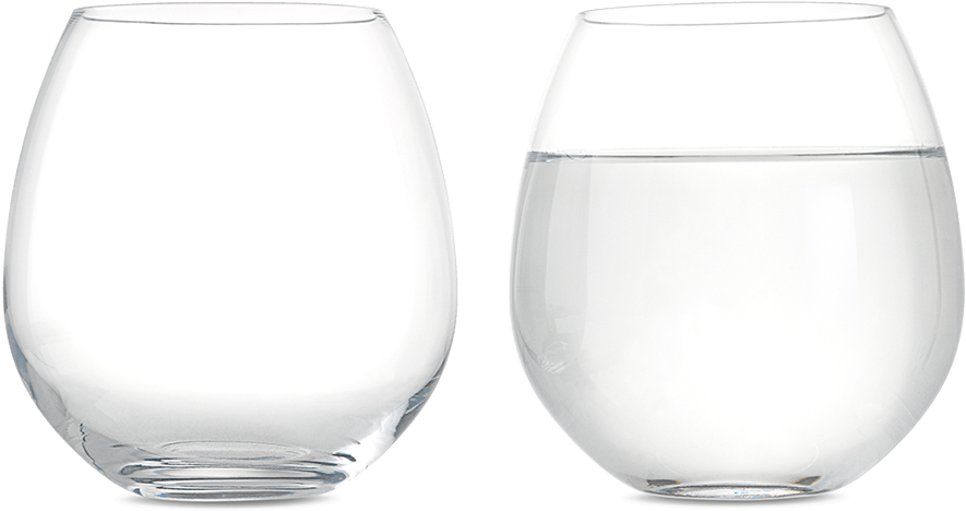 Emptyand Full Water Glasses PNG