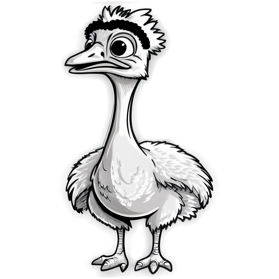 Emu Sketch Png 06252024 PNG