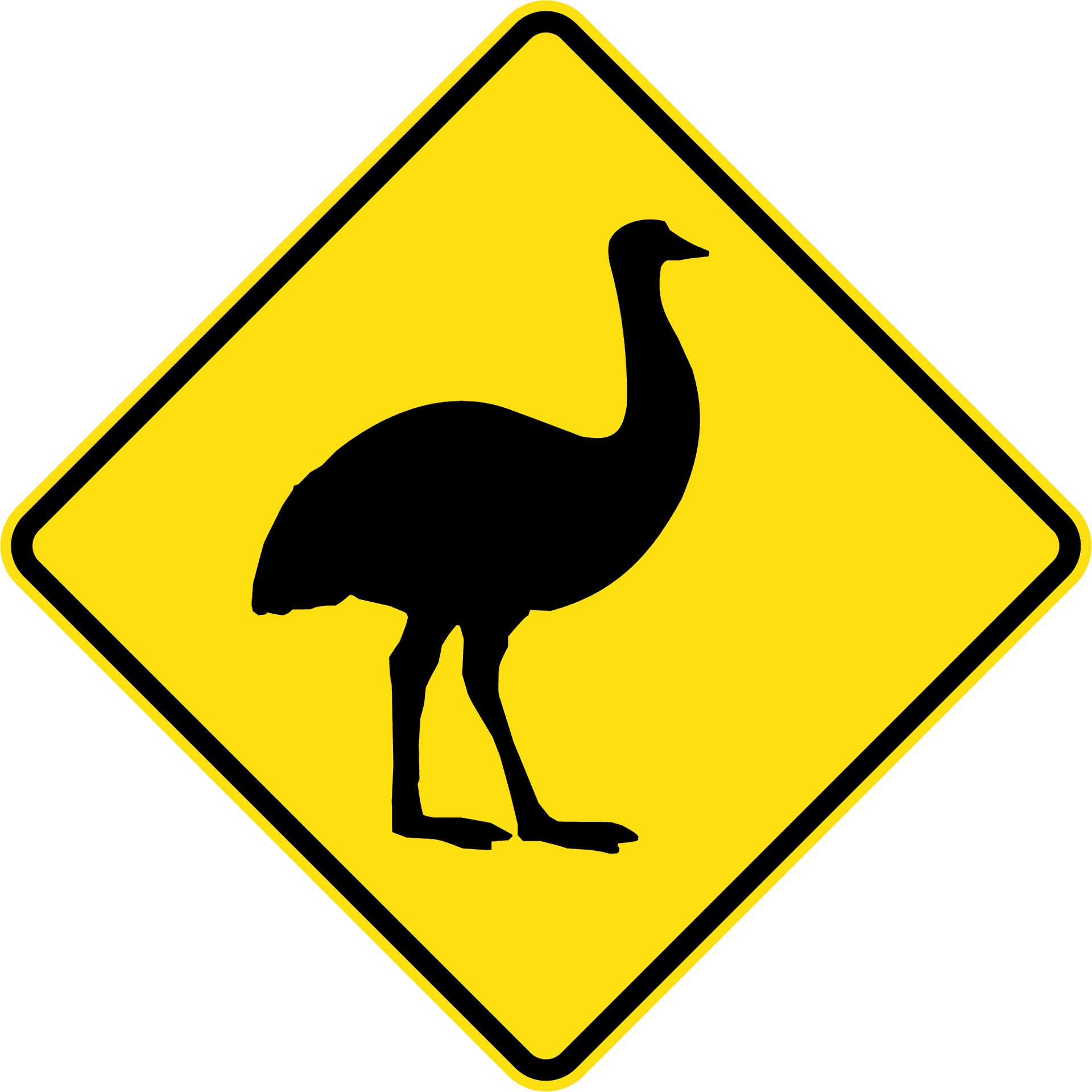Emu Warning Sign PNG