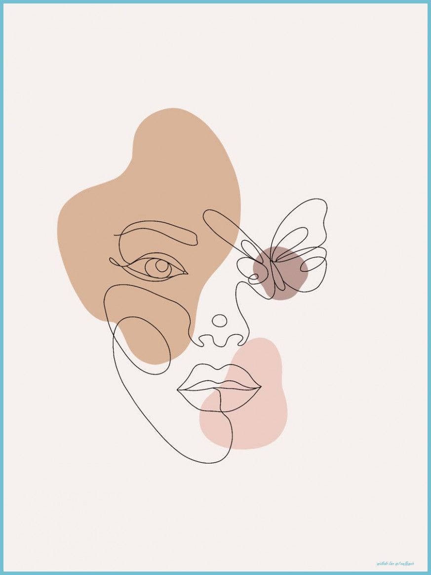 En Linje Tegning Butterfly Kvinde Wallpaper
