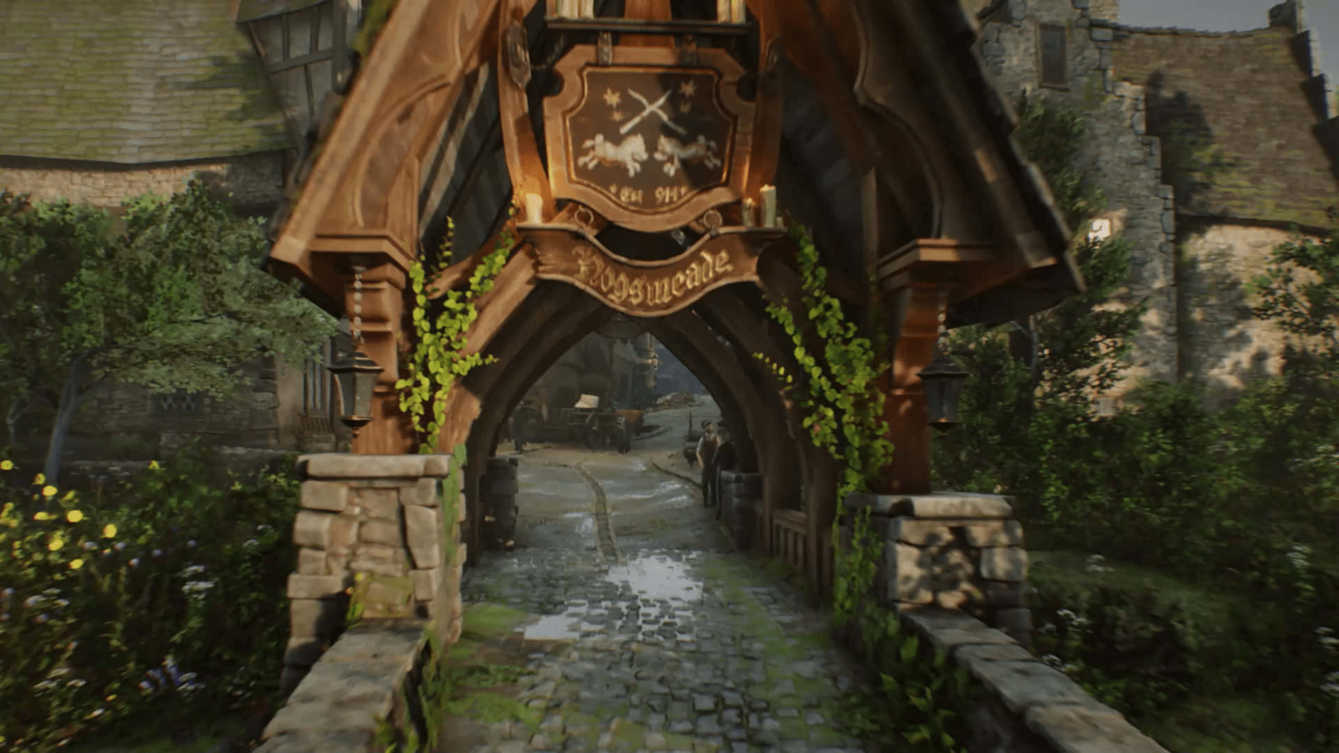 En Magisk Kveld I Hogsmeade Landsbyen Bakgrunnsbildet