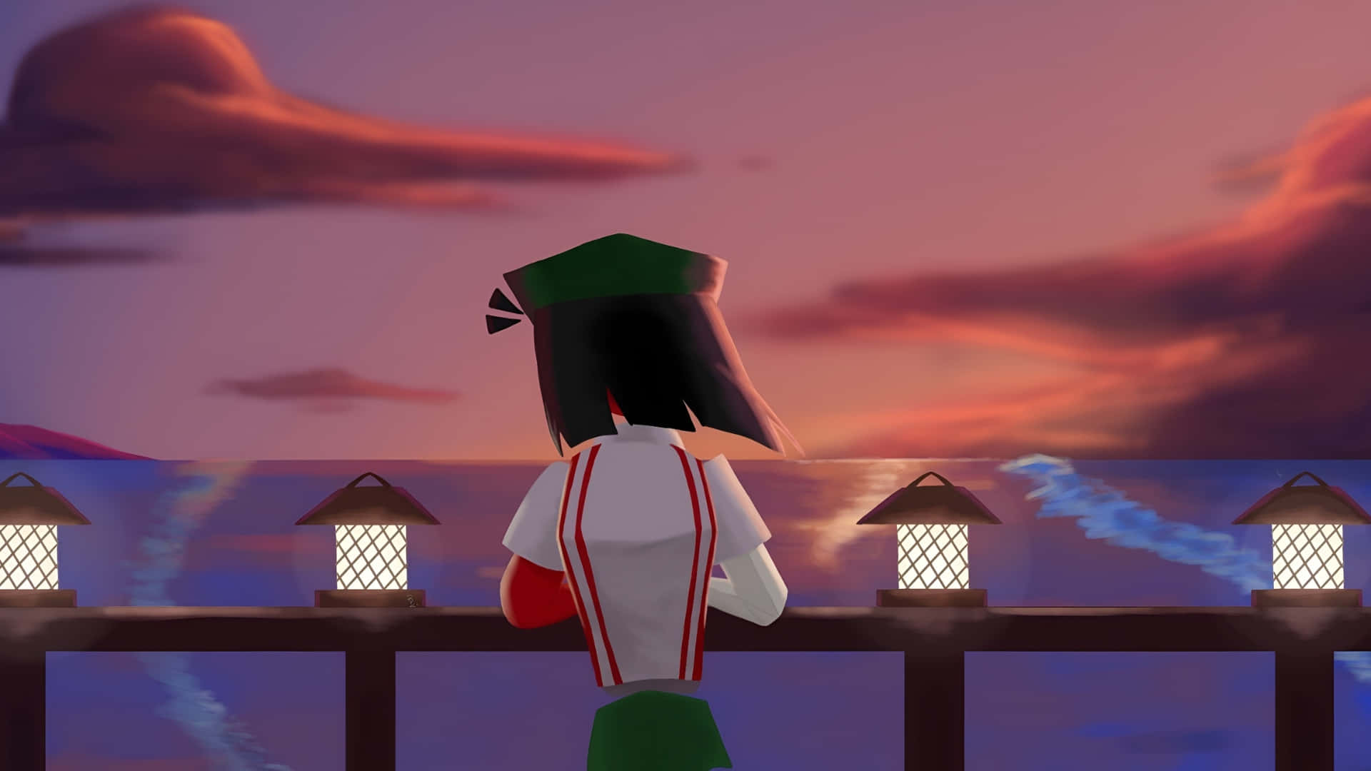 Ena Virtuell Solnedgangsutsikt Bakgrunnsbildet