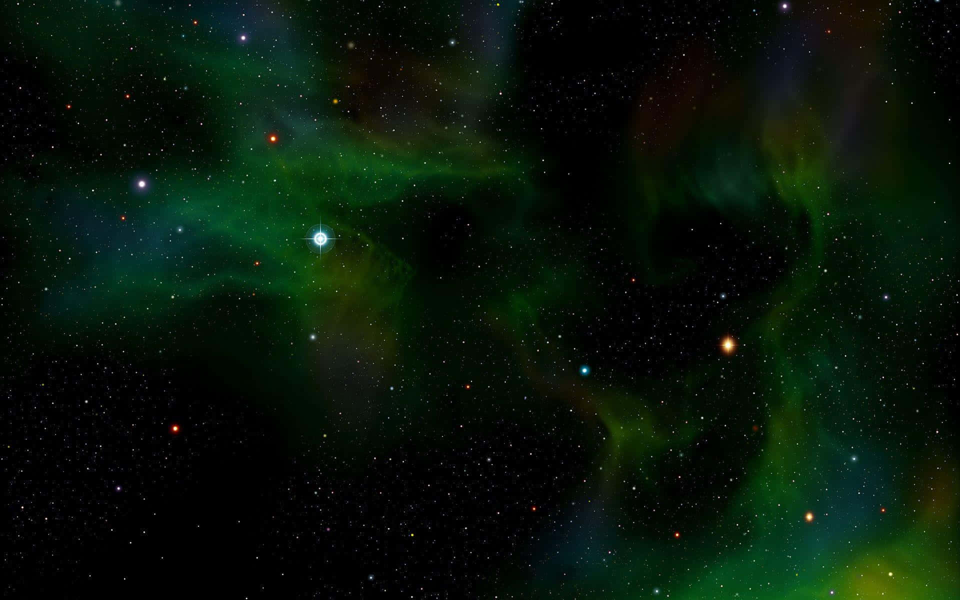 Encantadorfondo De Pantalla De La Galaxia Verde