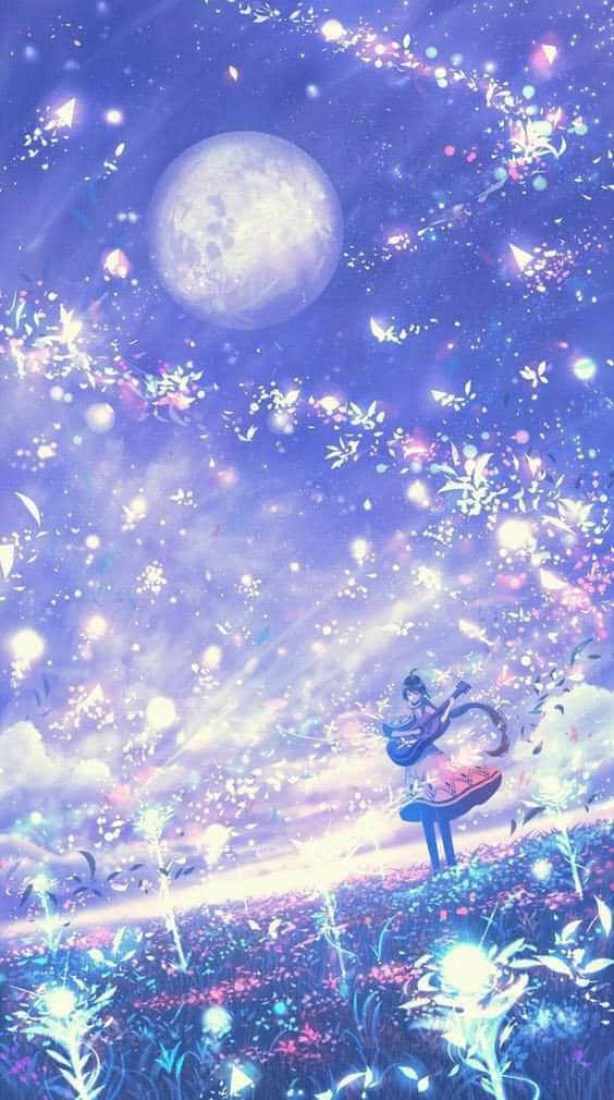 Encantadorpaisaje De Anime Con Flores De Cerezo