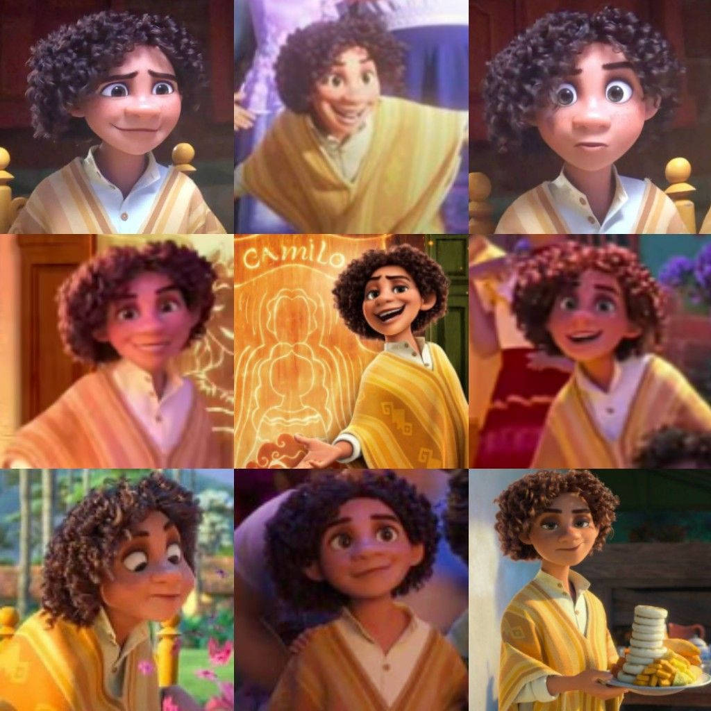 A Collage Of Pictures Of A Boy With Curly Hair Wallpaper