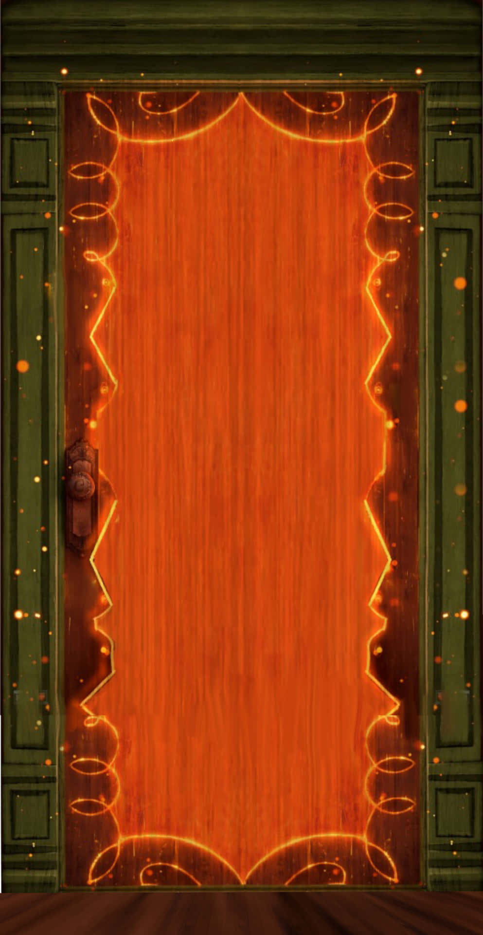 Einetür Mit Einer Roten Und Orangefarbenen Tür.