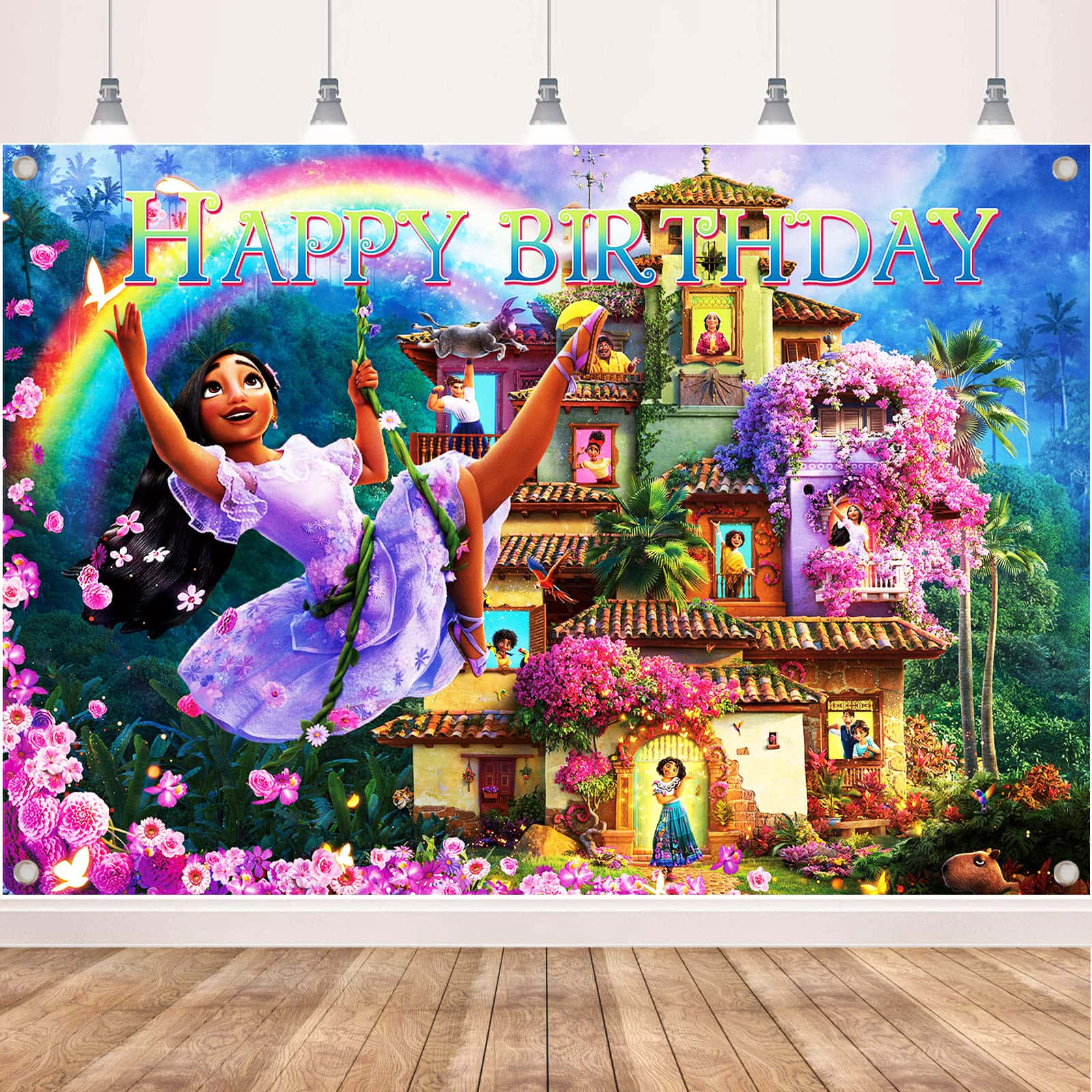 Encanto Isabela Happy Birthday Poster Background