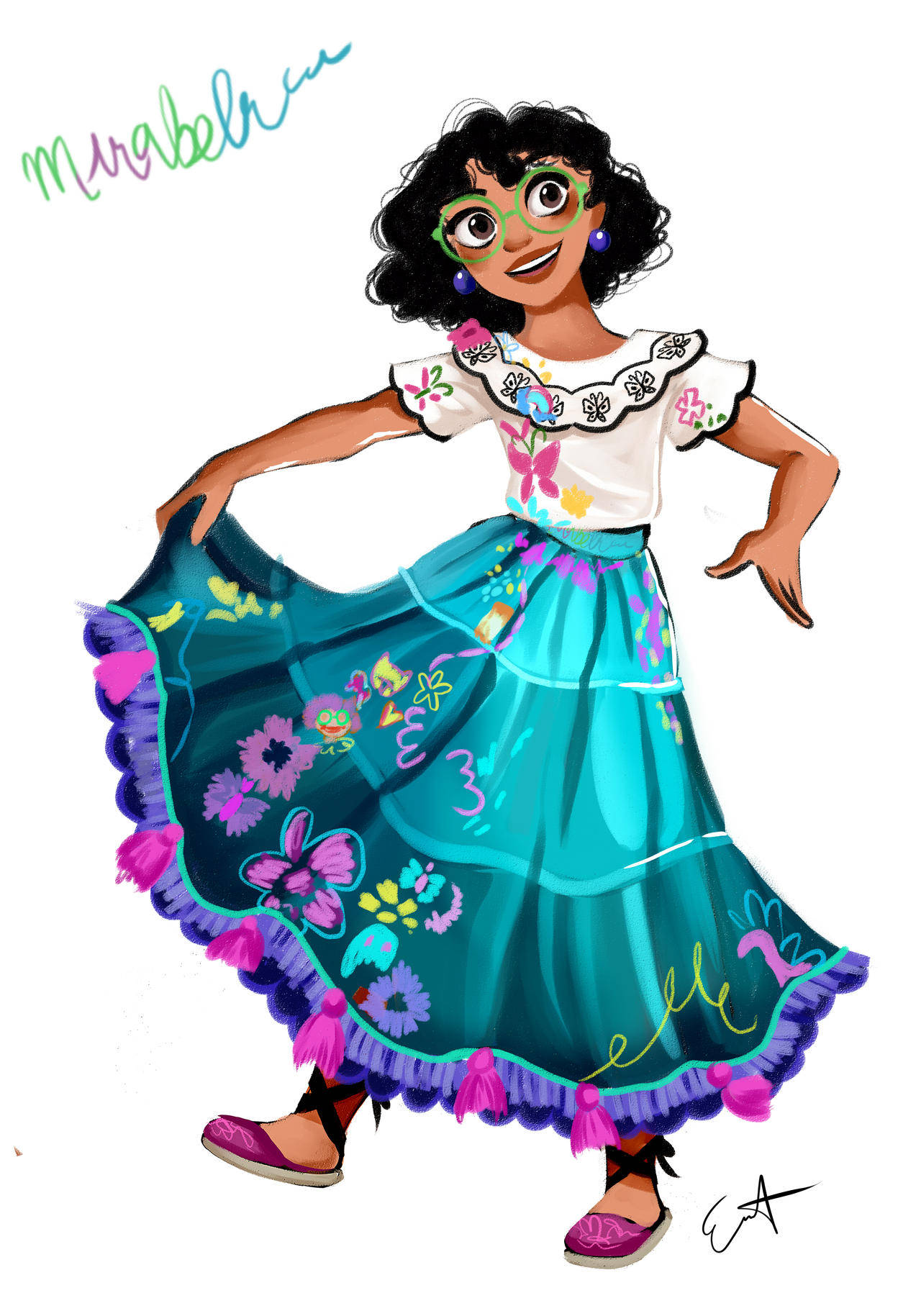 Encanto's Mirabel Madrigal in her Vibrant Skirt Wallpaper