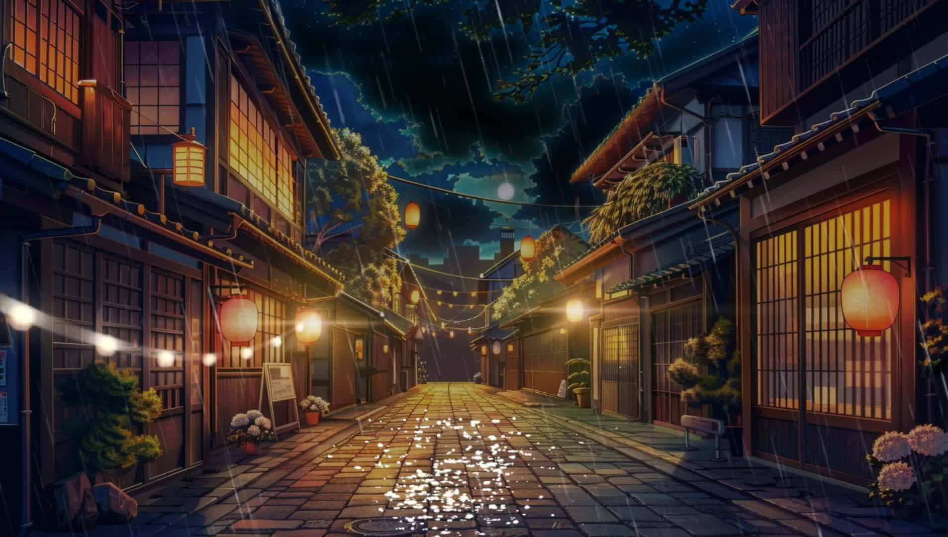 Enchanted_ Anime_ Night_ Scene Wallpaper