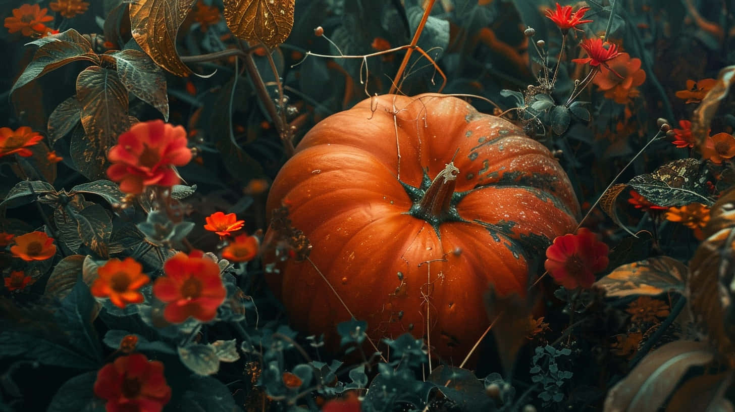 Jardin De Citrouilles Enchantées D'automne.jpg Fond d'écran