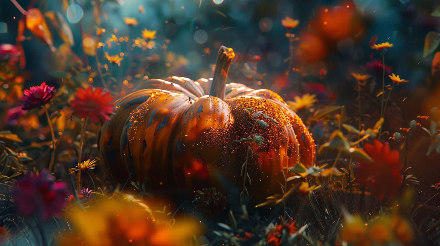 Enchanted Autumn Pumpkin Glow Wallpaper
