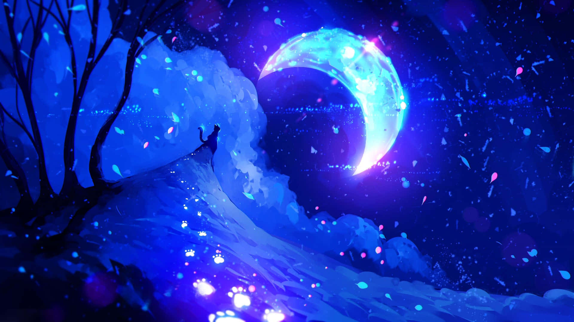 Enchanted Blue Moon Surf Wallpaper