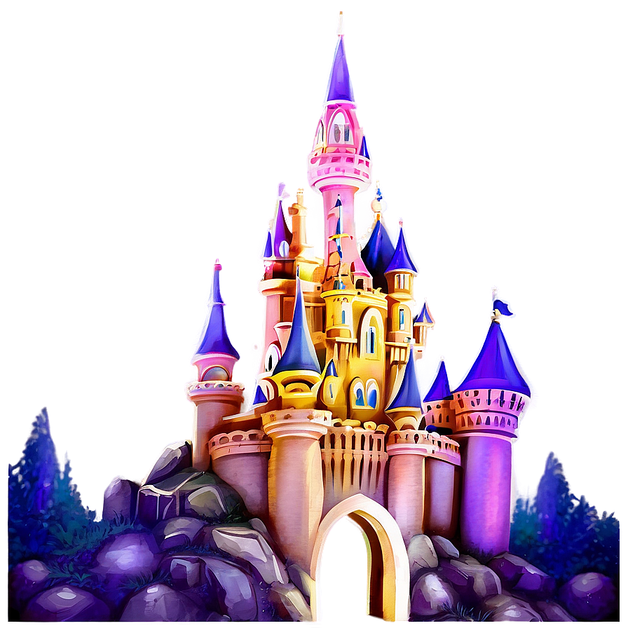 Enchanted Disney Castle Artwork Png Xcl66 PNG