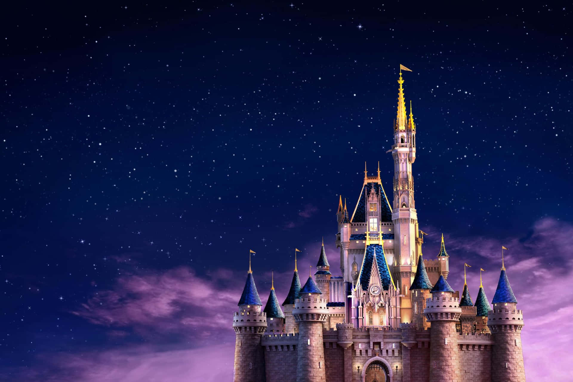 Enchanted Disney Castle Night Sky Wallpaper