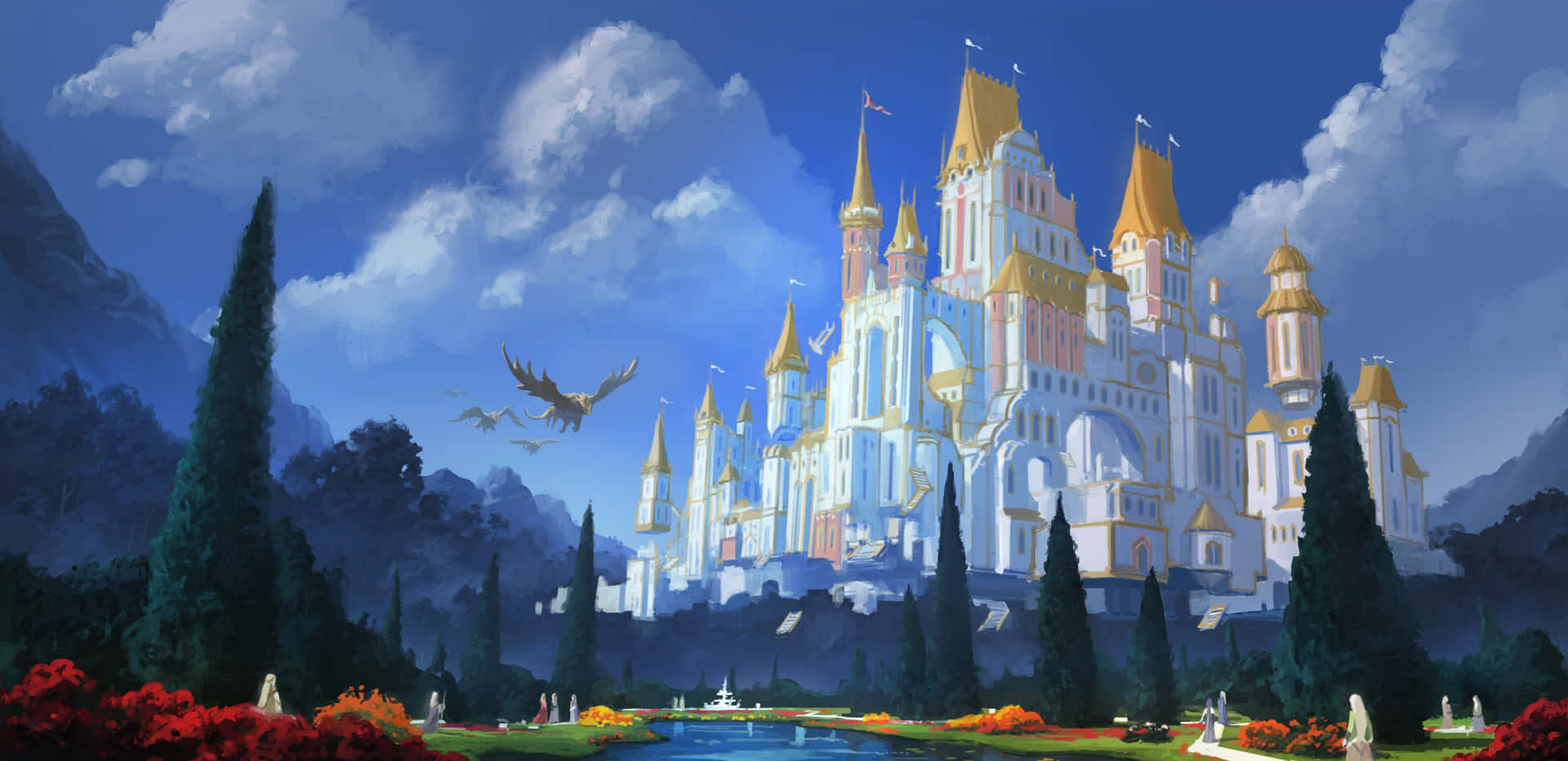 Enchanted Fairytale Castle Wallpaper