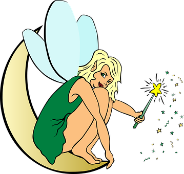 Enchanted Fairywith Magic Wand PNG