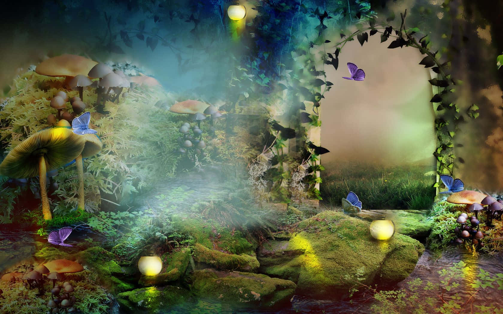 Mystical Enchanted Forest Background