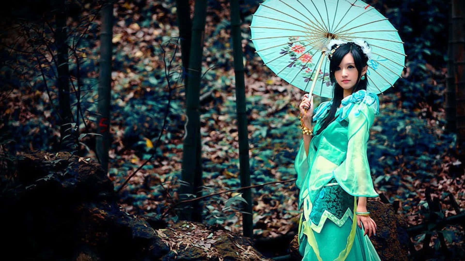 Reine Du Cosplay Dans La Forêt Enchantée.jpg Fond d'écran