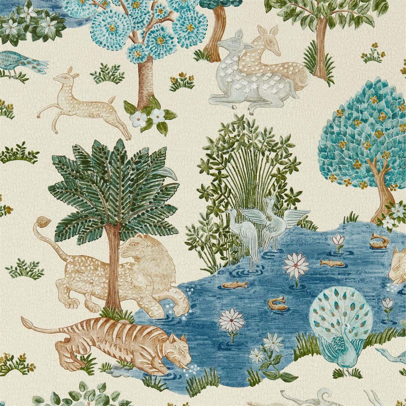 Enchanted Forest Fabric Pattern Wallpaper