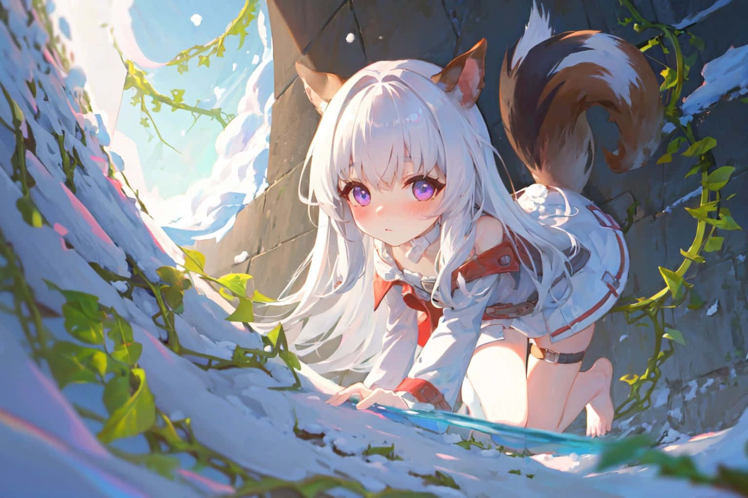 Enchanted Forest Fox Girl Wallpaper