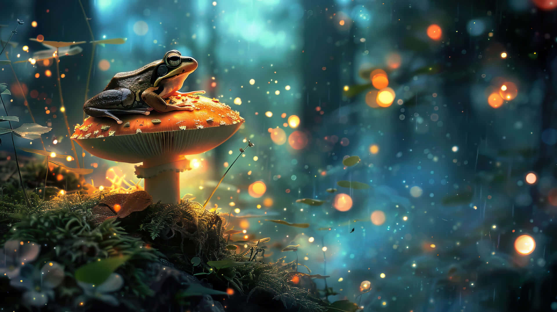 Frog Perch Hutan Terpesona Wallpaper