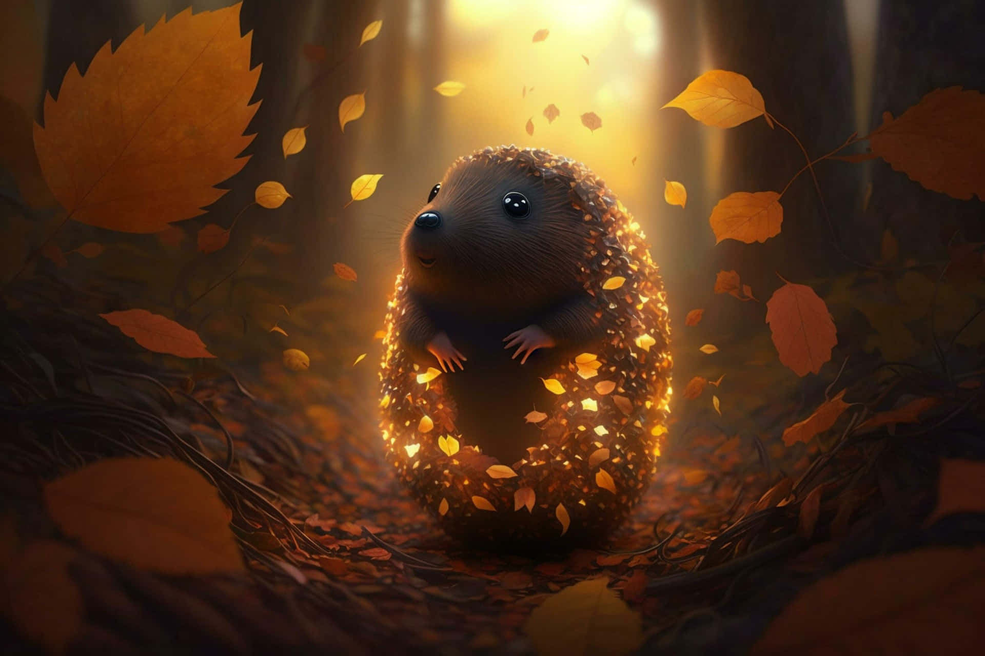 Enchanted Forest Hedgehog Wallpaper