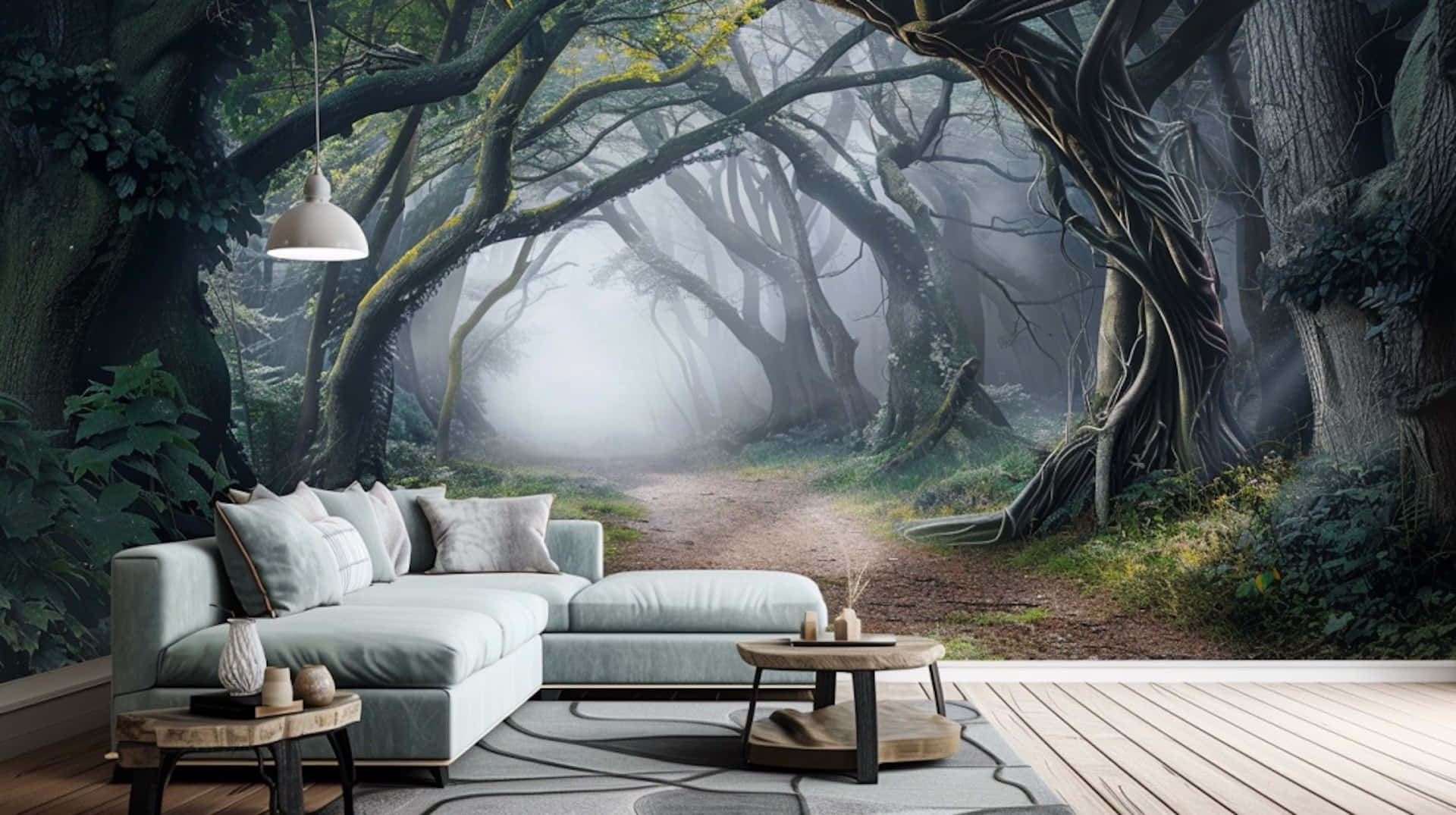 Enchanted_ Forest_ Living_ Room_ Mural.jpg Wallpaper